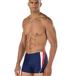 Speedo PowerFLEX Eco Square Leg Swim Brief – Navy 🔵❤️ NWT